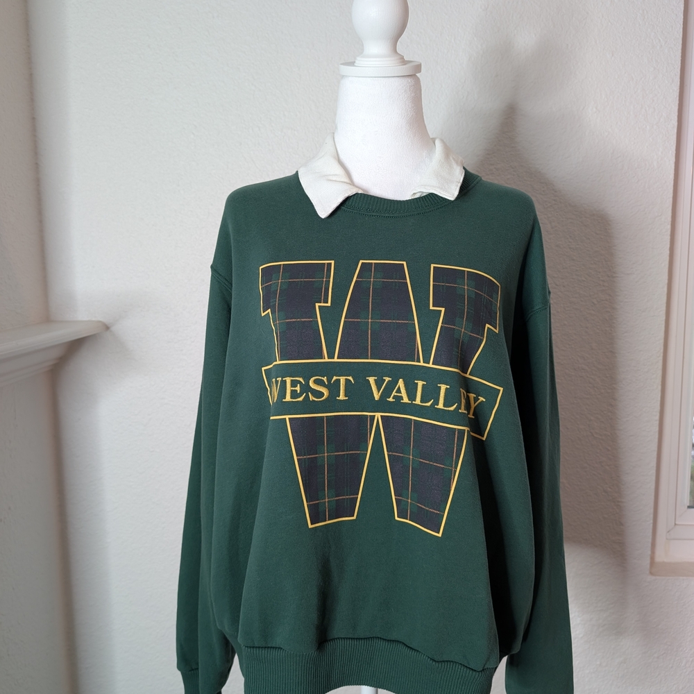 Hollister Dark Green Crewneck Collard Sweatshirt